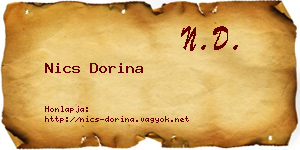 Nics Dorina névjegykártya