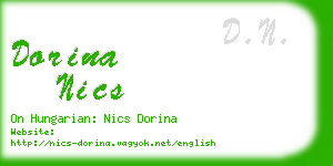 dorina nics business card